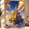 Fantasy Castle the Sky Personalized D Textured Metal Poster Wall Art Vintage Tin Signs for Luxury Decoration Home Decorations
