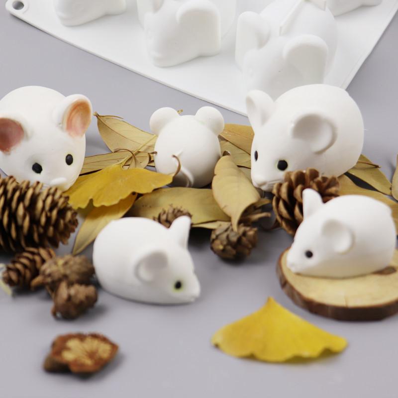 6-cavity Mouse Mold Mousse Cake Dessert Baking Chocolate Silicone Mould Kitchen Bakeware Fondant Cake Decorating Tools