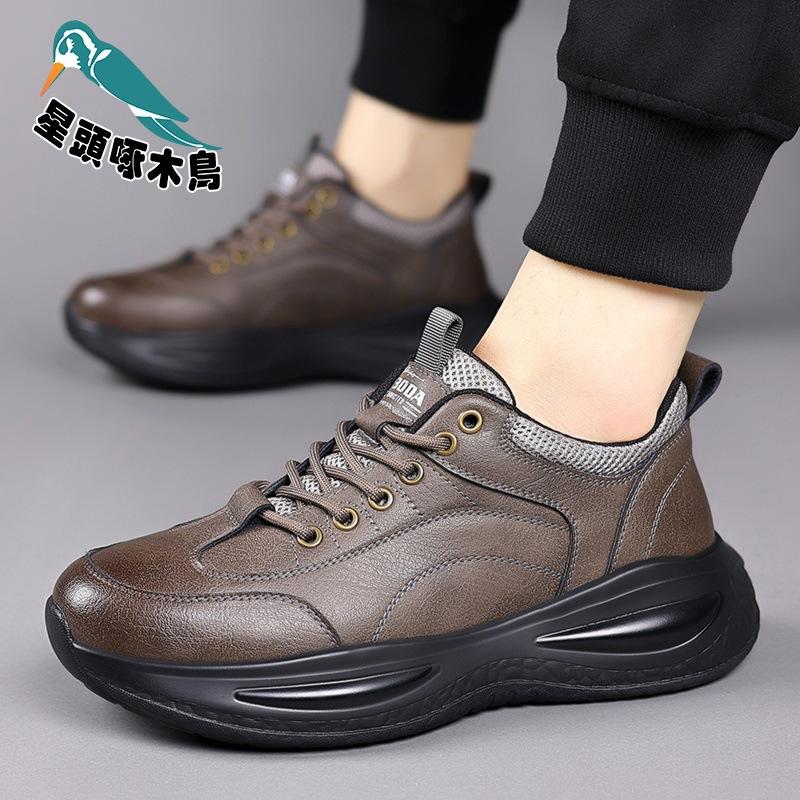 Men's shoes 2025 autumn new leather men's outdoor mountaineering sports leisure travel shoes