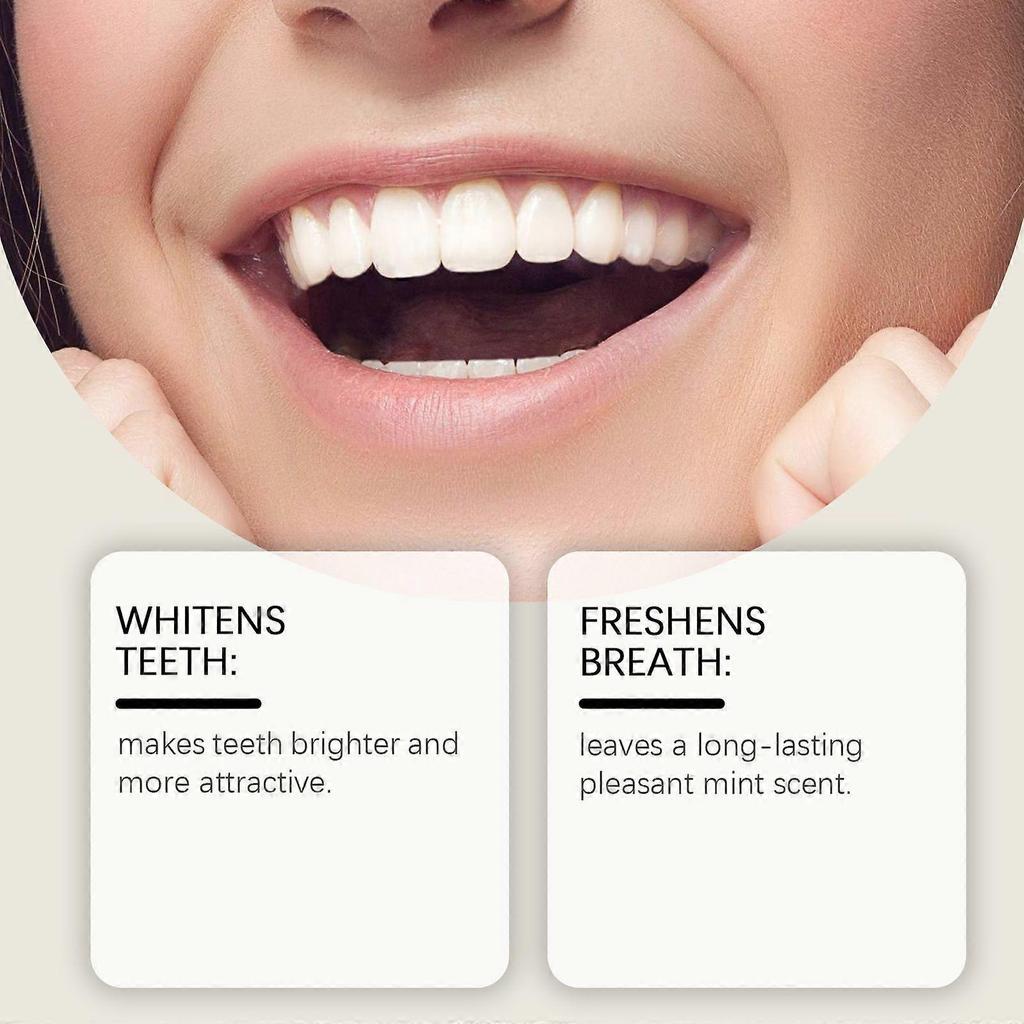 Brightening toothpaste gently cleans teeth and removes stains, leaving breath fresh and caring for your oral health.