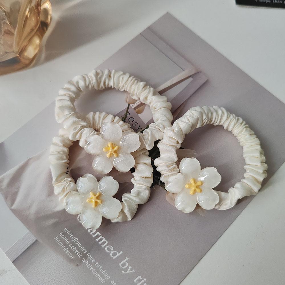 3PC European and American Beautiful Flower High Elasticity Hair Ties for Women Girls Ponytail Holder Hair Rings Rope Accessories