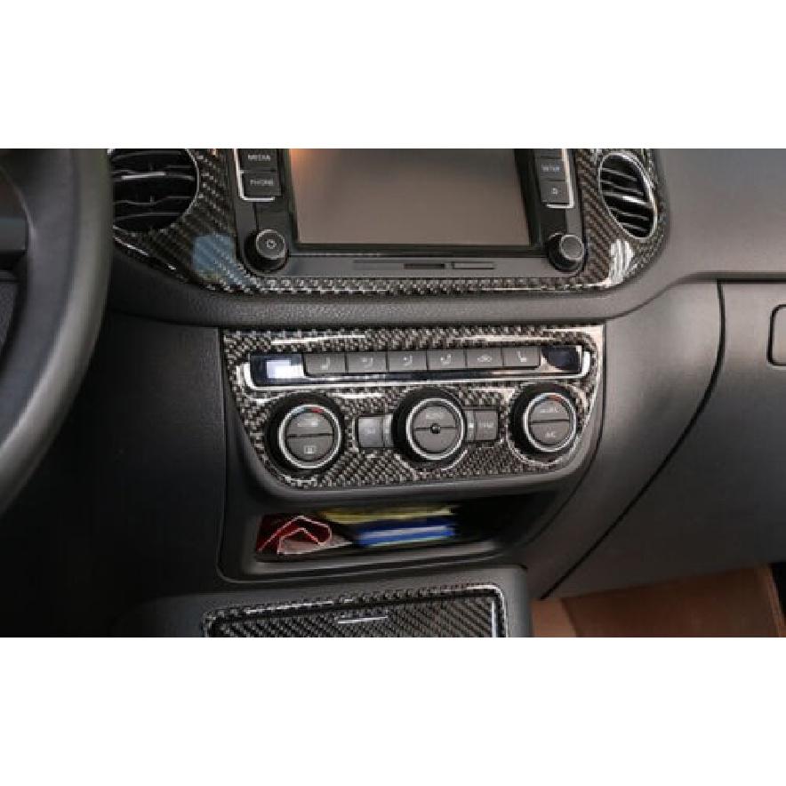 Real Carbon Fiber AC Switch Trim For 2010-2016 Volkswagen Tiguan Central Console