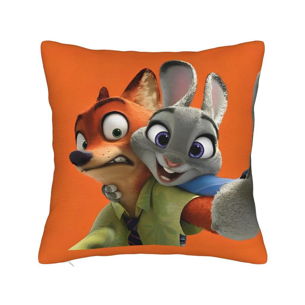 Zootopia 2 Animated Film Square Pillow Cases Buddy Cop Comedy Cushion Covers Creative Zipper Decor Pillowcase for Sofa 45*45cm