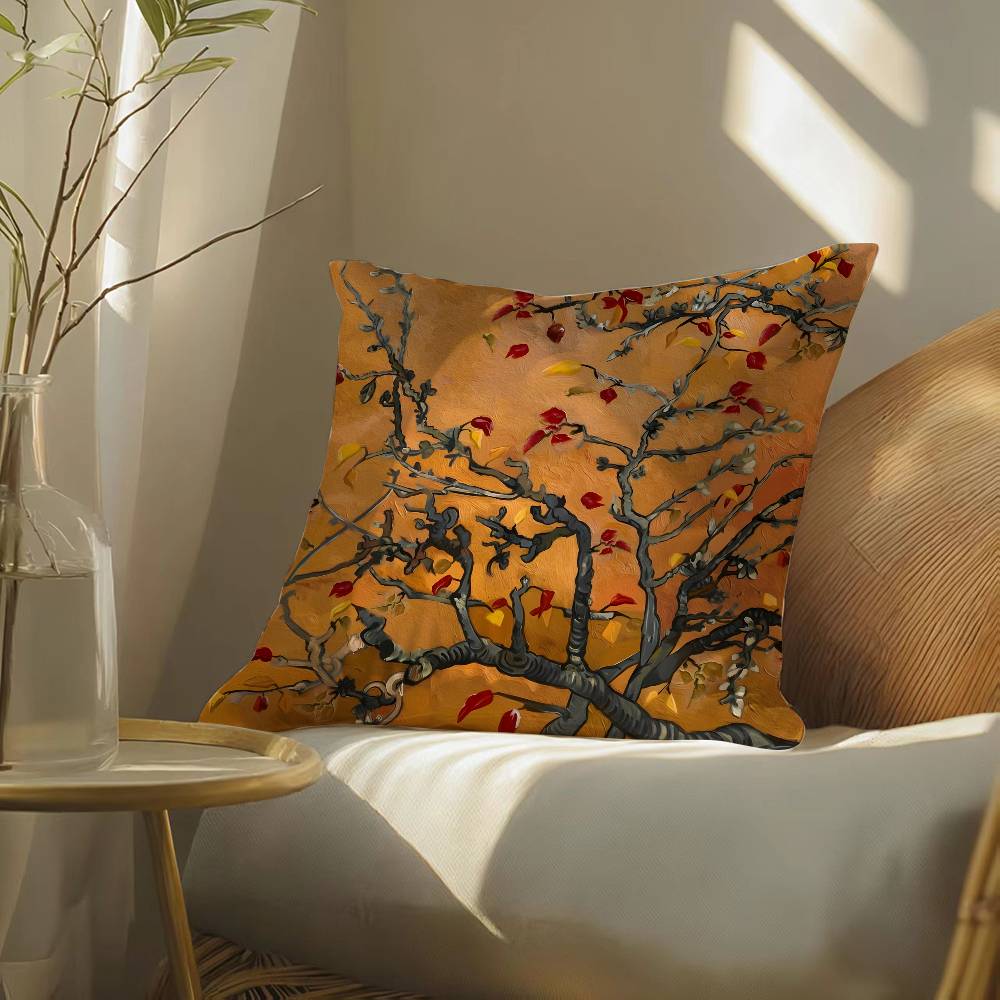 Watercolor Painting of Orchid Plants Pillow Case Silky elegant Comfort Sofa Bed Invisible zipper Beach pillowcase