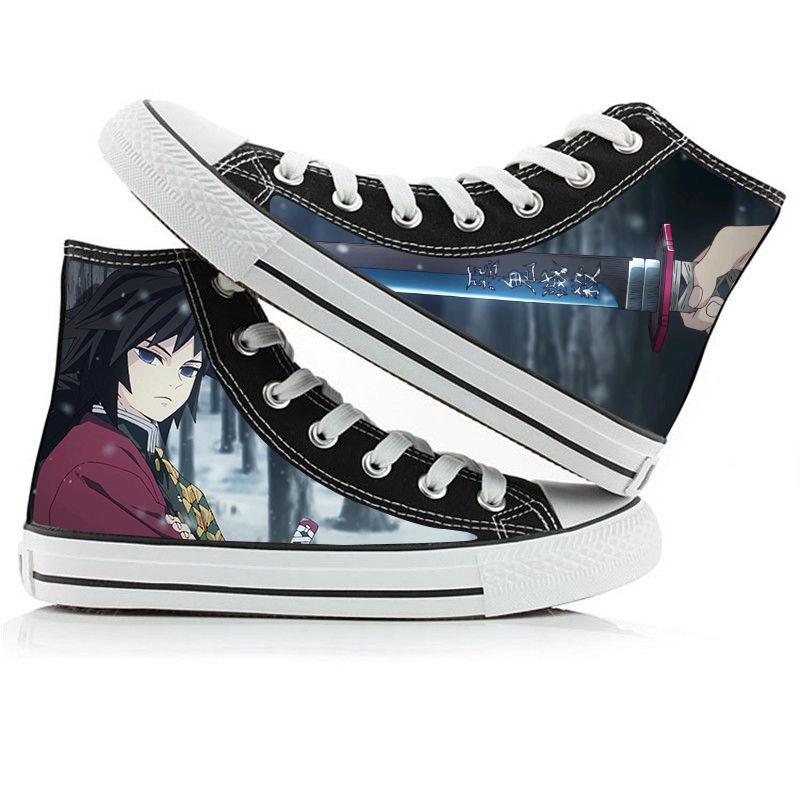 2025 Demon Slayer Print Canvas Schuhe Mode Anime Student Herren Damen Unisex Freizeitschuh Liebhaber Paarschuhe
