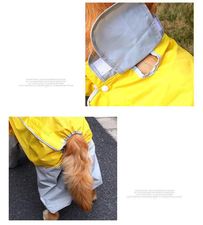 Large Dog Raincoat Reflective Waterproof Dog Clothes Outdoor Rain Coat Jacket Camo Big Dog Rain Raincape Pet Poncho