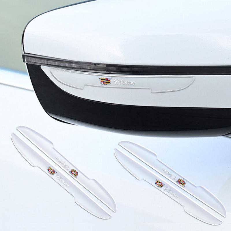 AABHS1 4PCS Transparent Car Door Anti-collision Protector Bumper Strip Sticker for Cadillac Logo SRX XT4 XT5 XT6 ATS XTS CTS CT6