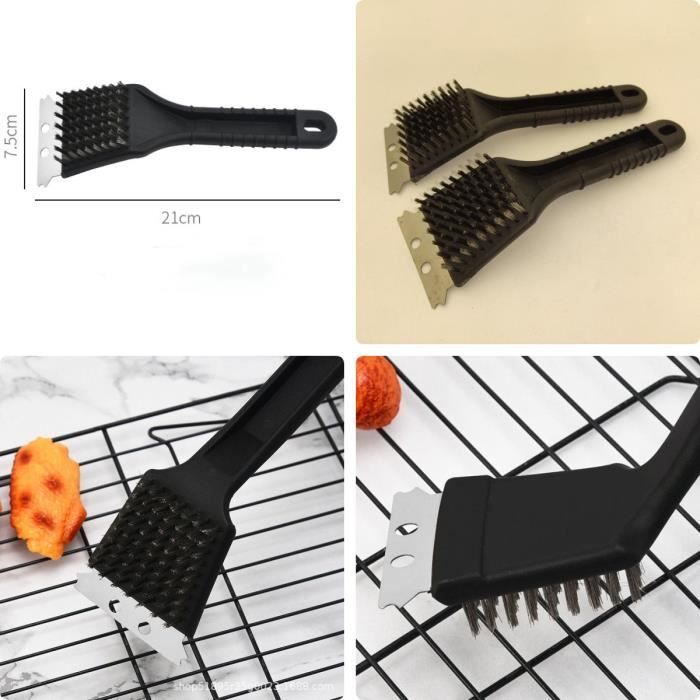 Barbecue Brush - Stainless Steel - 21x7.5cm - Grill Cleaning - Scraper Spatula - 88g