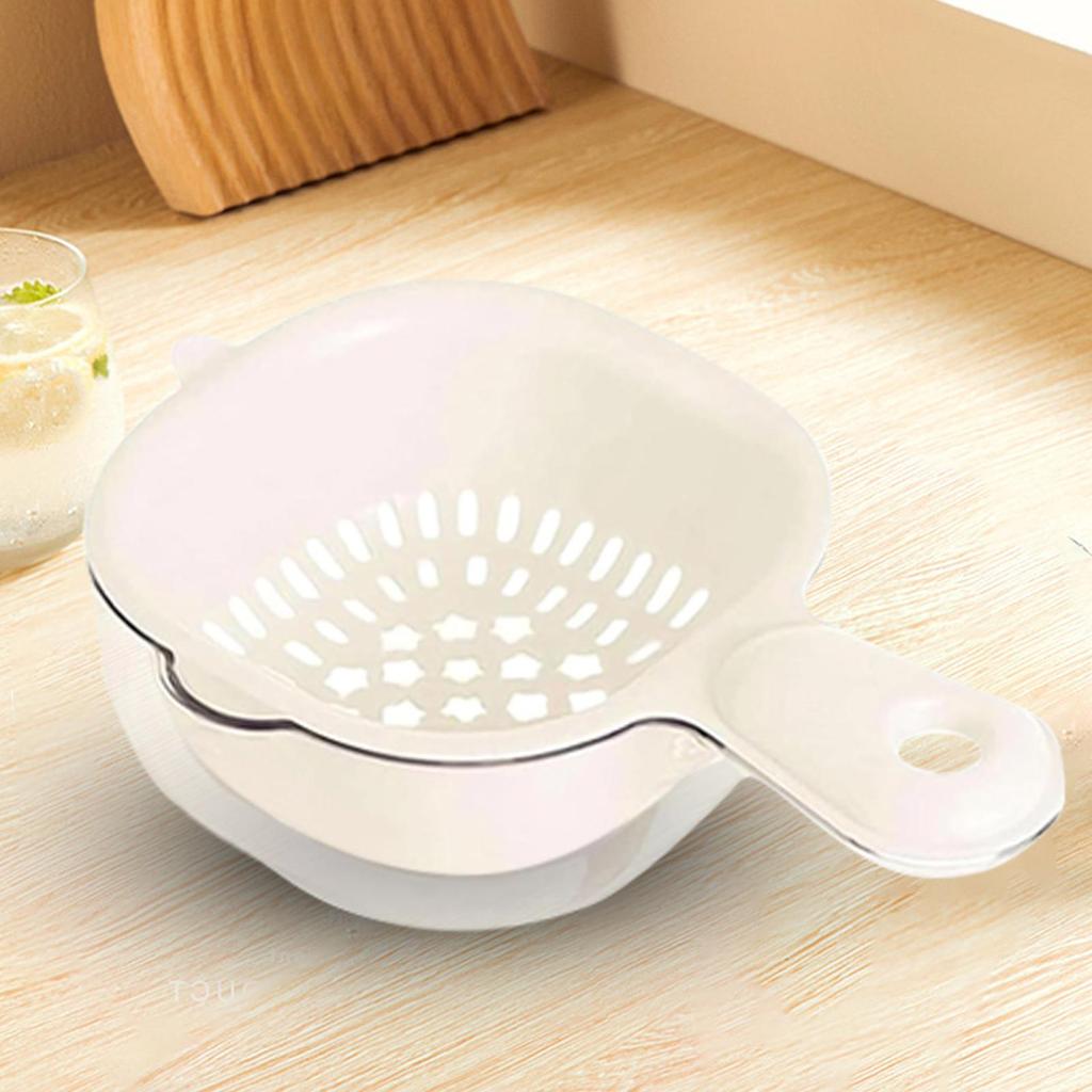 Vegetable Washing Basket Kitchen Colanders 2 In 1 Rotatable Strainer Colander With Handle For Washing Cleaning Berries Salad