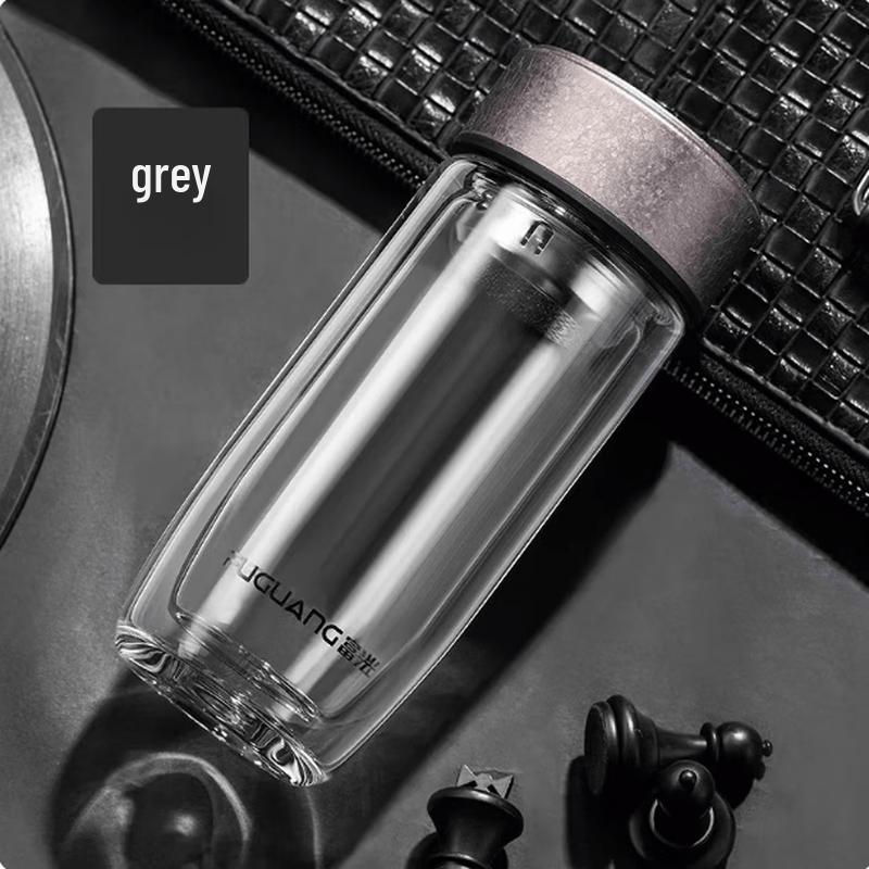 

FUGUANG Portable Double Wall Glass Tea Bottle with Infuser