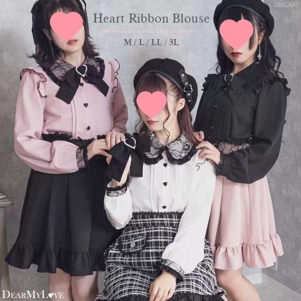 Japonská Lolita halenka s krajkovým lemem a mašlí - Dlouhý rukáv, Jaro/Podzim