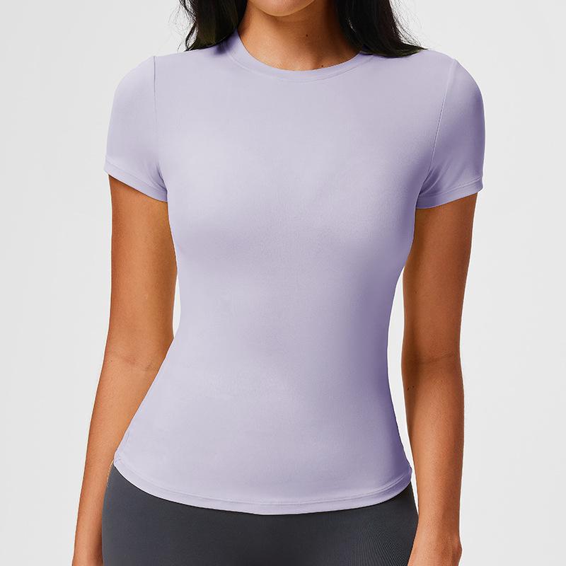 Top da Yoga Cai Jue da Donna, Vestibilità Slim, Manica Corta