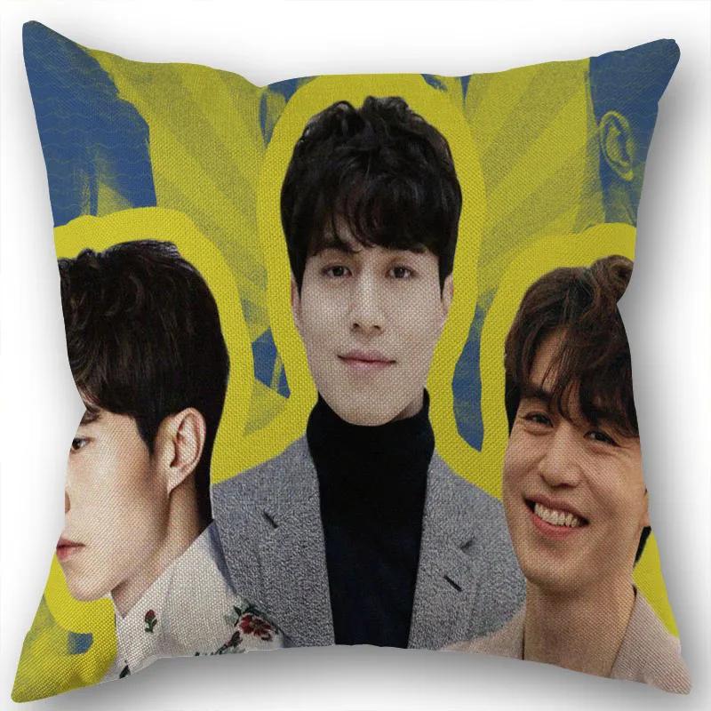 Nice Lee Dong Wook KPOP Pillowcase Cotton Linen Fabric Square Zipper Pillowcase New 45X45cm Wedding Decorative Pillow Cover 1210