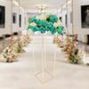 Golden Wedding Arch Stand with Iron Base, Elegant Floral Display Stand for Wedding Decor, Gold Flower Stand for Centerpieces