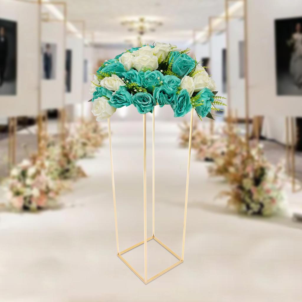 Golden Wedding Arch Stand with Iron Base, Elegant Floral Display Stand for Wedding Decor, Gold Flower Stand for Centerpieces