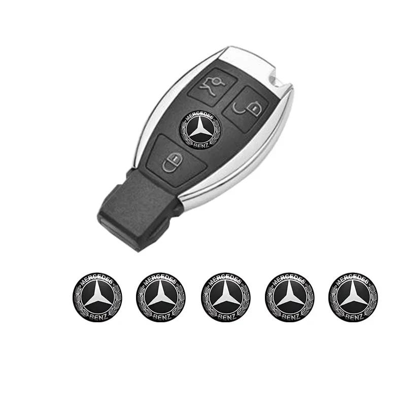 C200 E200 Dla Mercedes Benz 14mm Naklejki z Godłem Kluczyka Samochodowego Akcesoria Dla Mercedes Benz AMG E S C A B Klasa GLE GLS CLS GLC CLA G