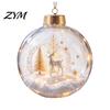 Lightweight Hanging Christmas Ball Ornament with LED Lights, Snow Scene Acrylic Clear Holiday Decor, Shatterproof Xmas Tree Sphere Theme Decorations