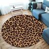 Leopard Print Round Rug for Stylish Living Rooms Round Carpet for Home Sofa Bedroom, Gift