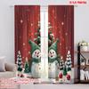 2pcs 2D Flat Printing Merry Christmas Popular Party Window Curtains Winter Snow Christmas6 Versatile 100% Polyester Without