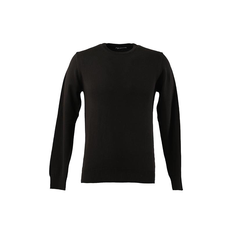 

Мужской базовый трикотажный свитер с круглым вырезом Черный S чёрный