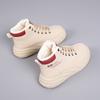 2025 New Winter Velvet Thickened Cotton Shoes High-top Warm Versatile Dad Shoes Non-slip and Wear-resistant Women's White Shoes