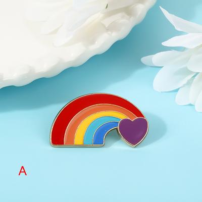 LGBT Gay Lesbian Pride Enamel Lapel Pin Badge Brooch Rainbow Flag Love Hearts
