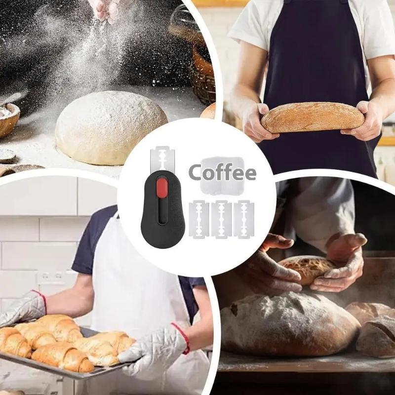 Sada čepelí na nařezávání chleba Nástroj na nařezávání těsta na domácí kváskový chléb s 5 náhradními čepelemi Žiletky Nůž na nařezávání chleba Řezačka
