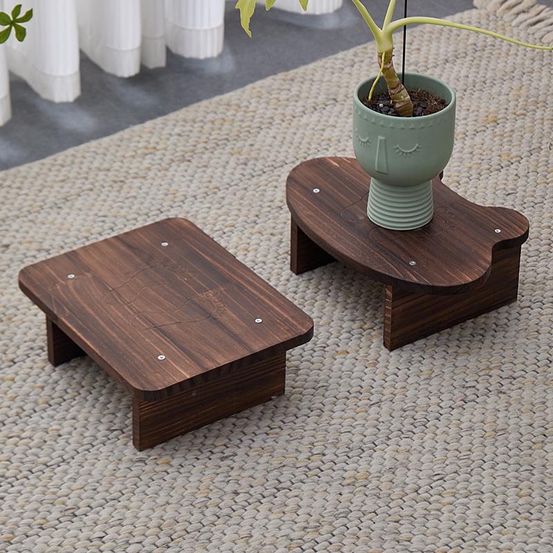 1Pc Wooden DIY Children's Booster Stool Adults Bath Stool Toilet Solid Wood Step Stool Bathroom
