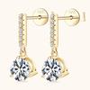 D Color 1ct  Zircon Drop Earrings for Women  Sterling  Plated Wedding Earring