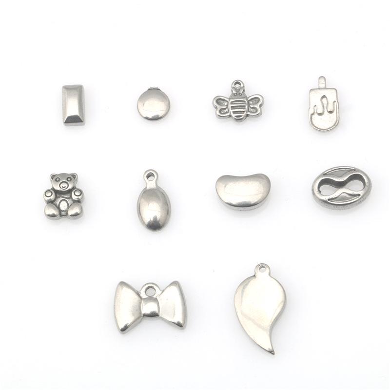 

Stainless Steel Bowknot Bear Pendant for DIY Punk Jewelry Model 1# No Hole