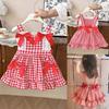 Girls Summer Plaid Princess Dress Cute Backless Spaghetti Strap Sundress For Toddler Kids Children Party Wear