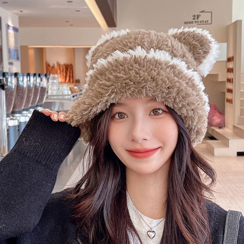 Mädchen Bärenmütze Y2K Fellohren Mütze Felliger Bär Geschenke Warme Wintermütze Erwachsene Kinder Fellohren Winter Foto-Requisiten