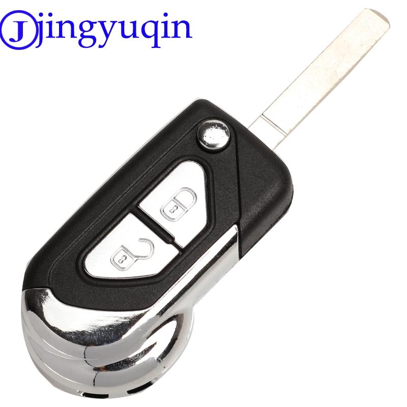 Jingyuqin Remote 2buttons Flip Folding Car Key Shell Case Fob Cover For Citroen DS3 Uncut VA2 Key Blade Housing Cover