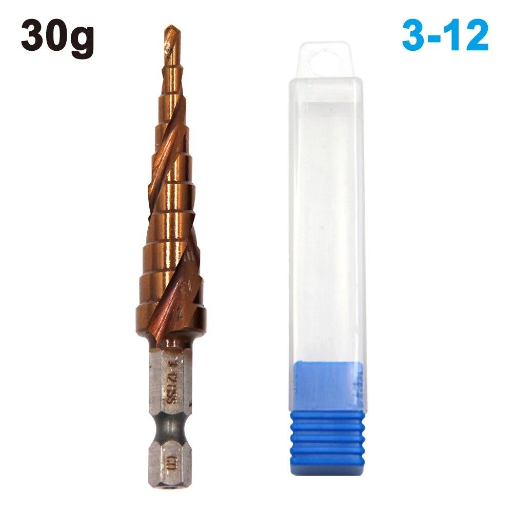 M35 Cobalt Containing Hexagonal Spiral Step Drill Stainless Steel Tapping 3-12/4-12mm Pagoda Drill Cutting Tool Drill Bit Tool