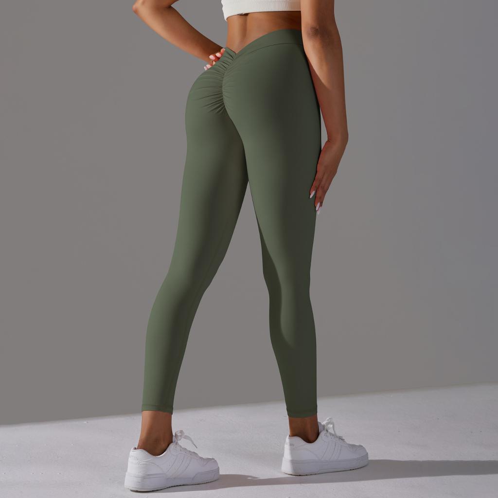 New Style Of Tight Yoga Pants With No Awkward Lines, Featuring A Curvy Buttocks And A Cinched Abdomen, And A V-Waist Brushed Workout Pants For Women