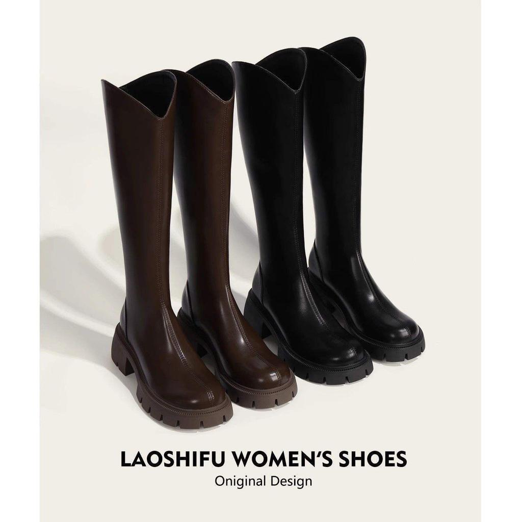 Martin Boots Women's Long Jane Boots 2025 New Autumn and Winter Thin Boots Velvet But Knee Knight Boots Small Long Boots