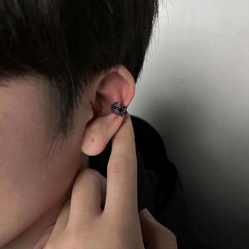1PCS Fashionable And Exquisite Zircon Trident Earring Clip Neutral And Cool Without Ear Holes Daily Party Jewelry Gift
