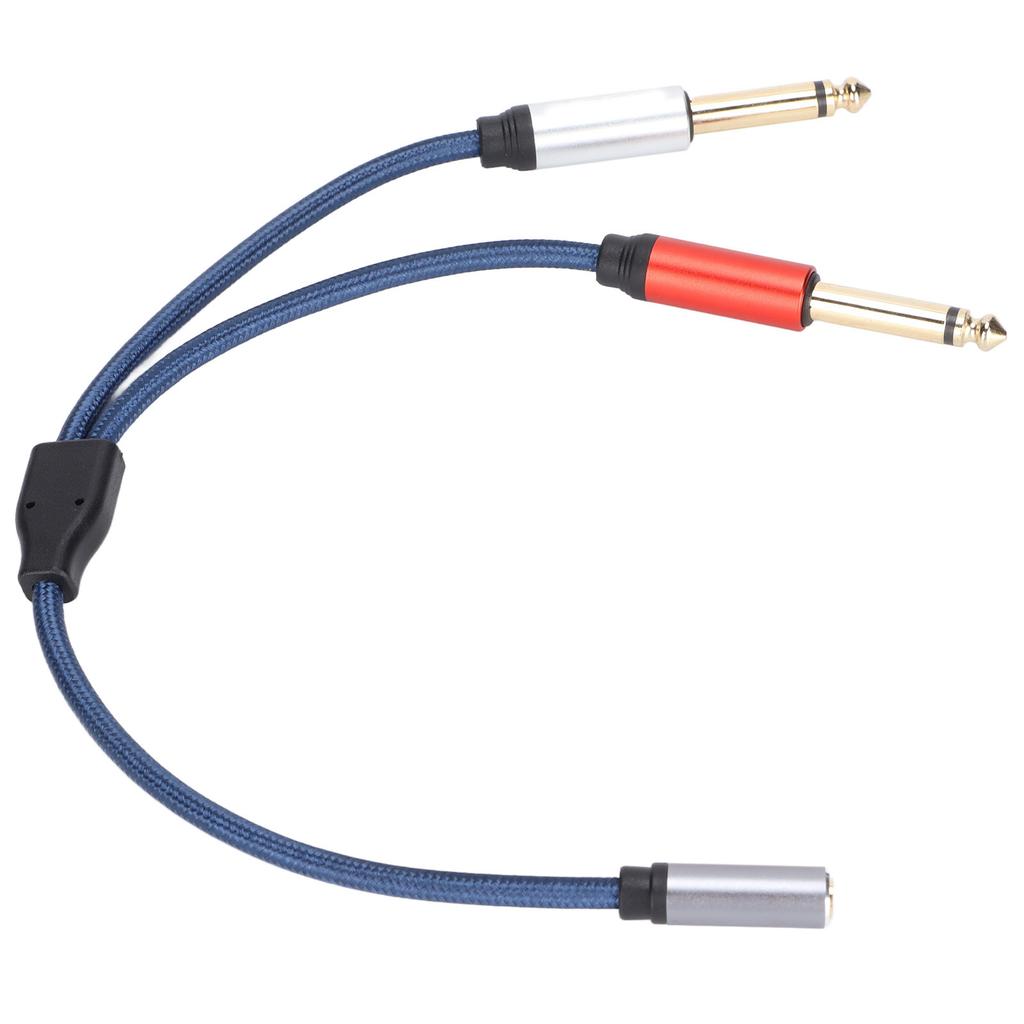 3.5mm Female to Dual 6.35mm Male Audio Cable for Speaker Audio   Power Amplifier Mixing Console