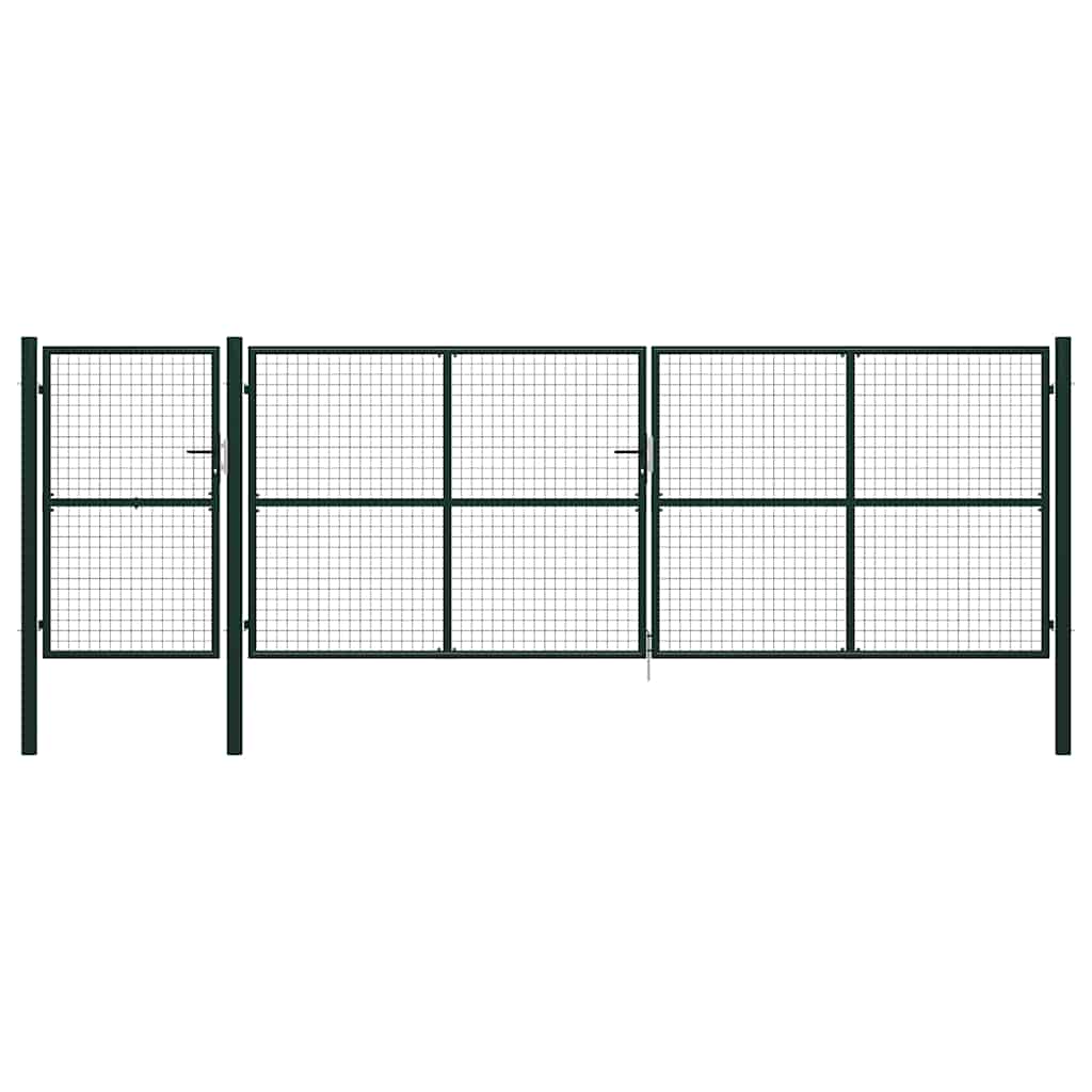 Vidaxl Brama Ogrodowa Stalowa 500X150 Cm Zielona
