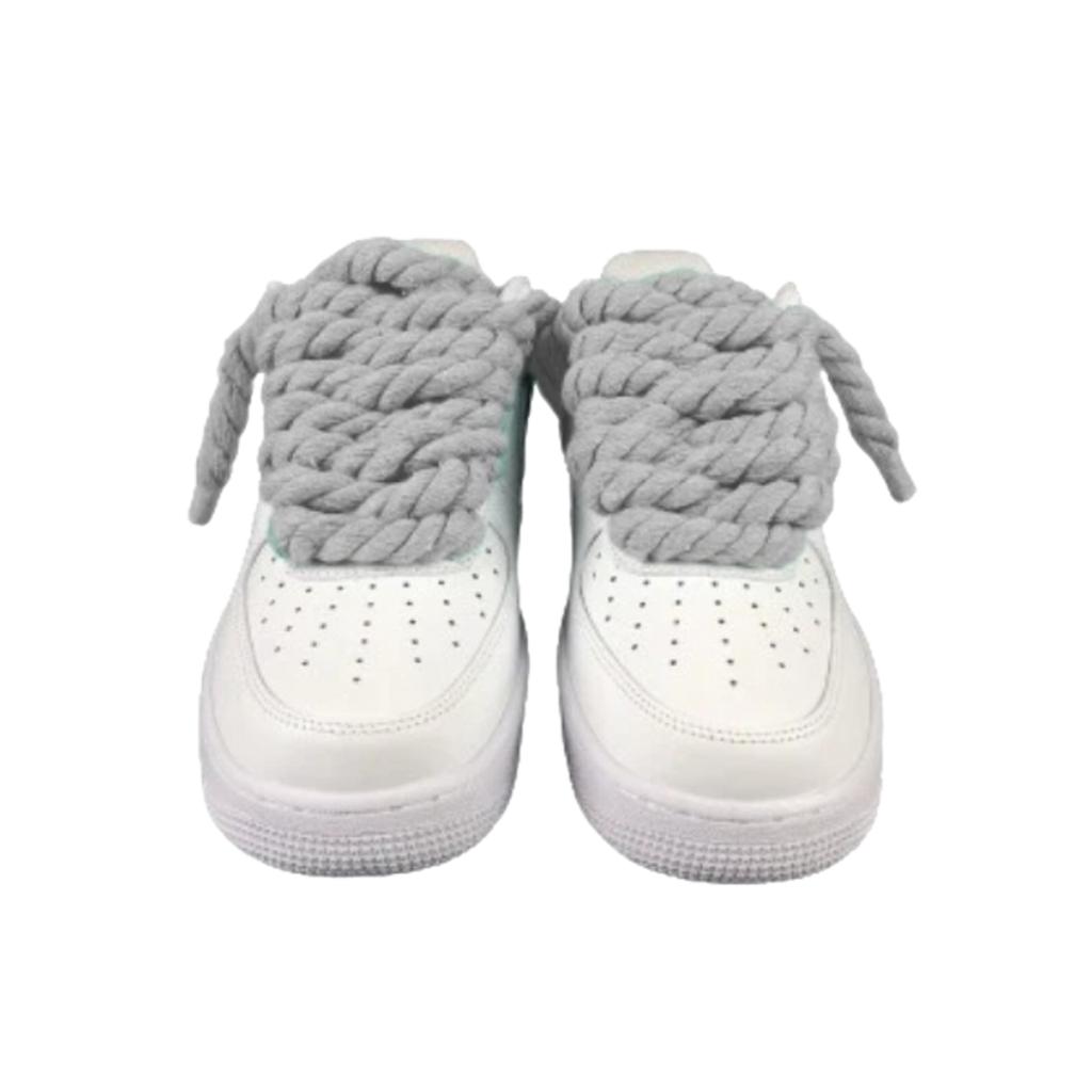Nike Air Force 1 Custom Lacet Corde Gris Clair