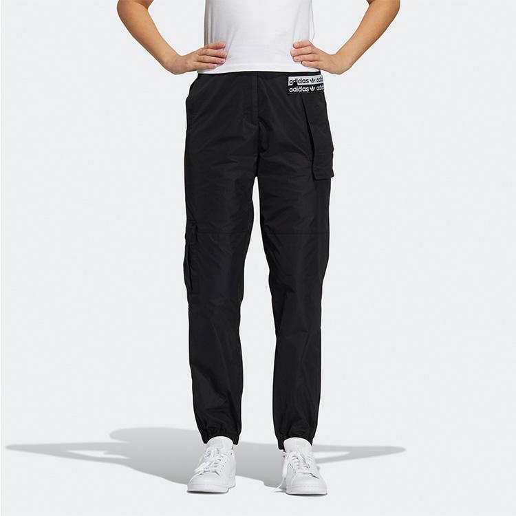 adidas Originals Cargo Pants Multi-Pocket Woven Tapered Sports Pants Women Pants Black GU5787