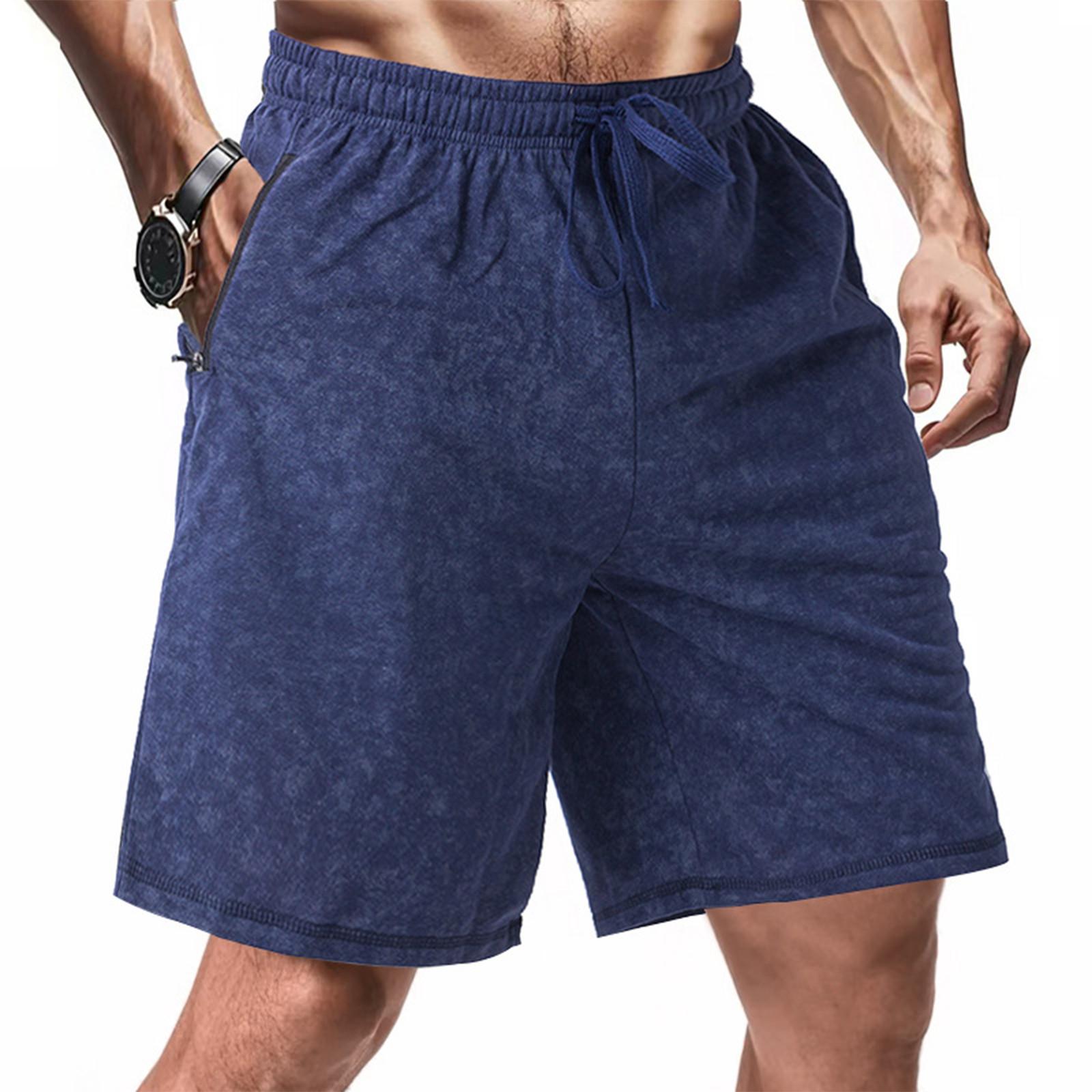 

Мужские прямые рабочие брюки, модные и повседневные шорты на шнурке XL тёмно-синий