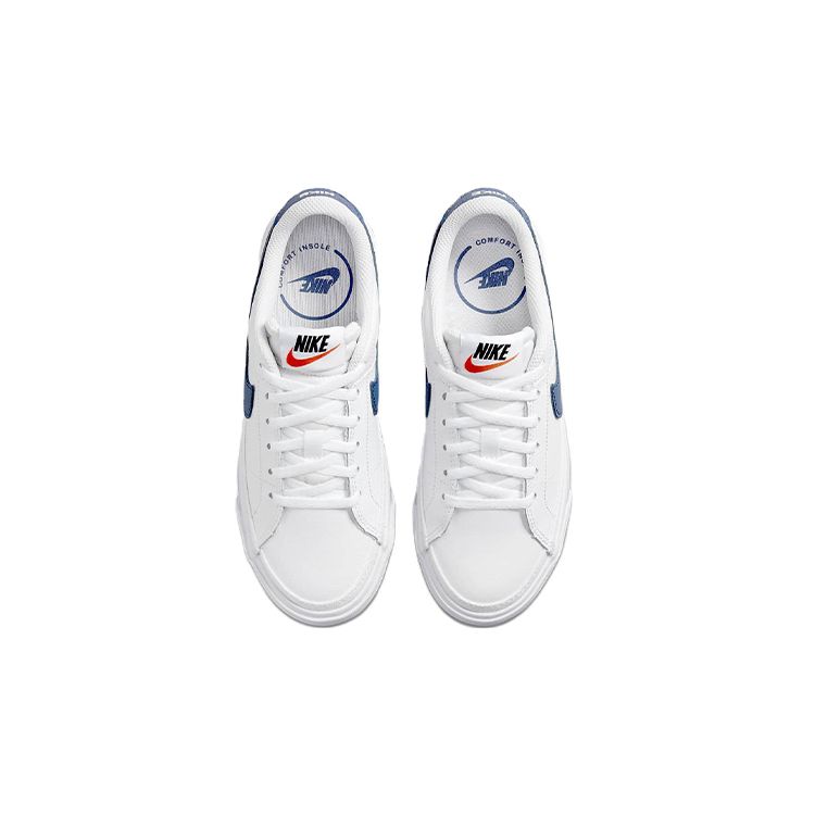 Nike Court Legacy GS White Mystic Navy Kids Sneakers Boarder-Blue Team-Orange DA5380-113