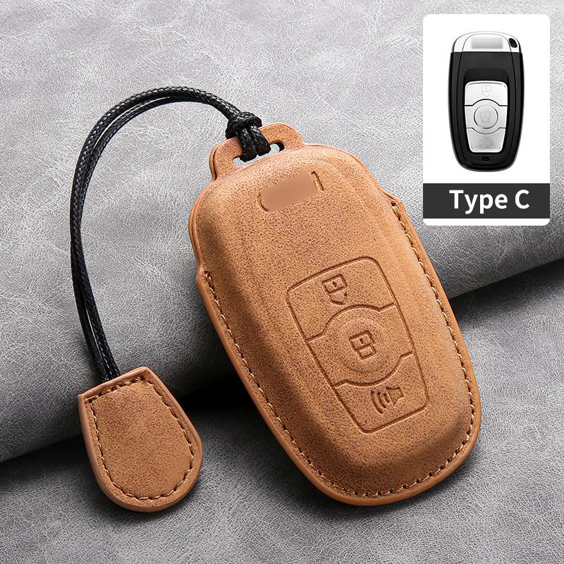 Cross-border Applicable for Great Wall Haval H1 H4 H6 H7 High-quality Leather Key case with Keychain From Factory