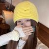 Autumn and Winter New Korean Handmade Crochet Cotton Thread Beanie Bag Pullover Hat Knitted Wool Cold Hat for Women Trendy