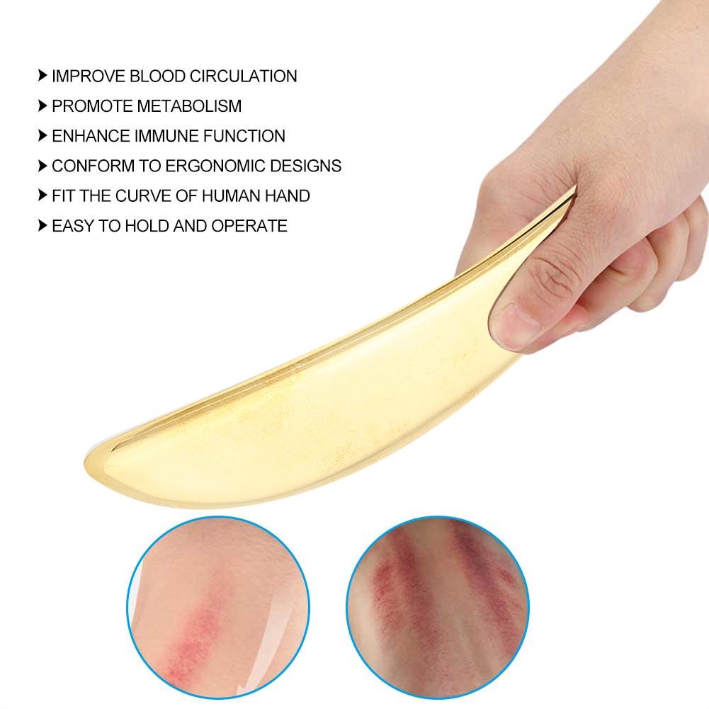 Brass Gua Sha Tool Fascia Acupoint Massage Muscle Pain Relief Scraping Board Massager