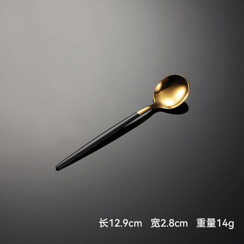 410 Stainless Steel Thin Portuguese Tableware Knives, Forks and Spoons Titanium-plated Paint Multi-specification Gifts