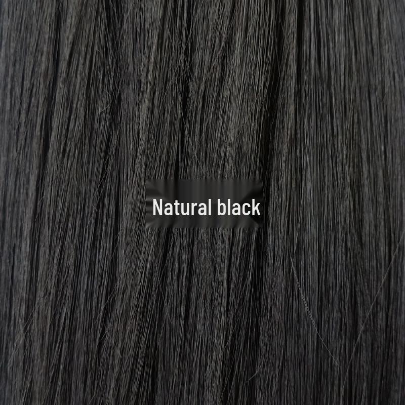 

Парик средней длины черный с челкой - Синтетическое волокно, Длинные прямые волосы для женщин