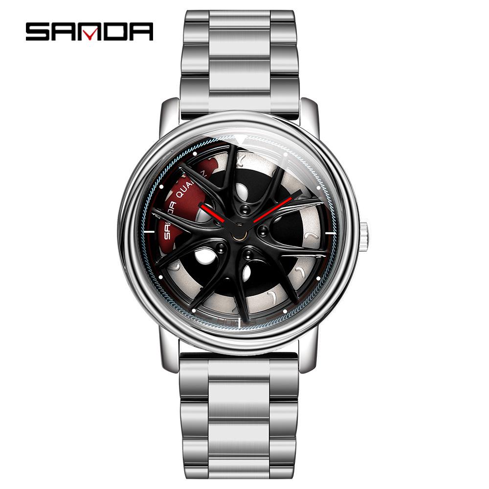 Sanda Meilleure Vente 1088 Montre pour Adolescent: Personnalisé, Cadran Rotatif 3D, Tendance, Quartz Étanche.