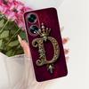 Transparent For Oppo PHS110 Cover For Oppo A1 5G Case Luxury Crown A-Z Letters 2D Flat Pattern Soft Phone Case